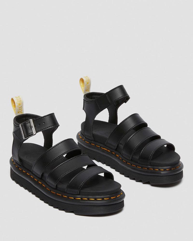 Dr Martens Vegan Blaire Felix Gladiator Sandaler Dame Sort | DK 301BEX